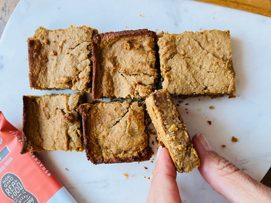 PB Churro Chickpea Blondies (Gluten & Dairy Free)