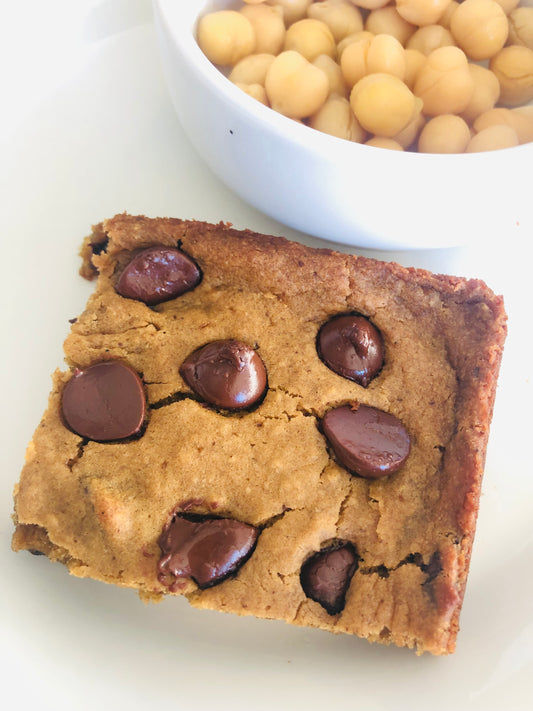 Gluten Free Chickpea Protein Blondies (With Hidden Veggies)