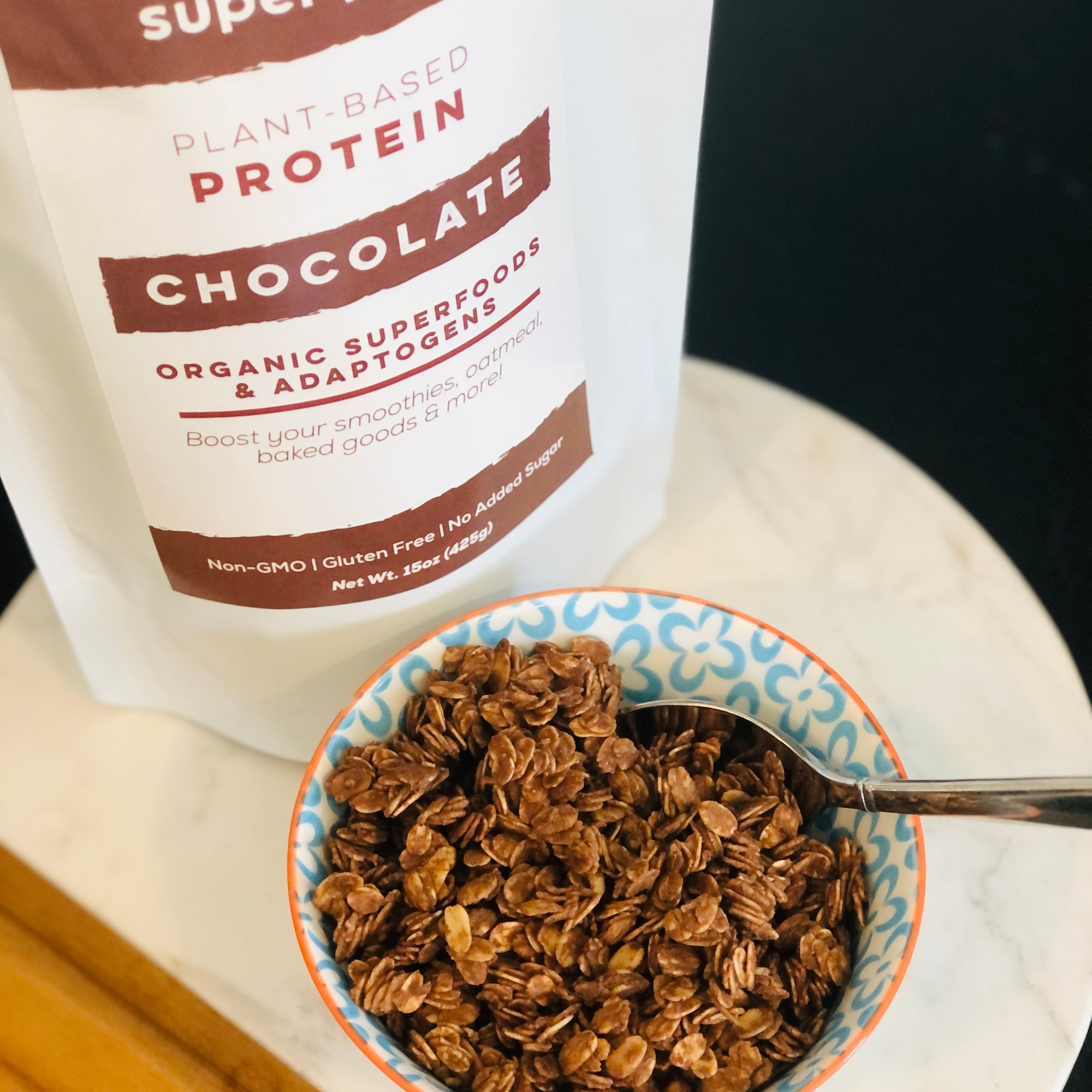 Superfood Chocolate Protein Granola (Gluten Free, Adaptogens)