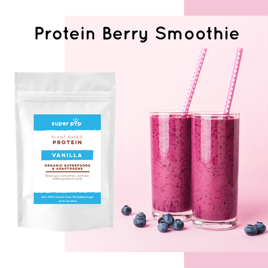 Vegan Protein Berry Smoothie (Dairy Free, Superfoods)